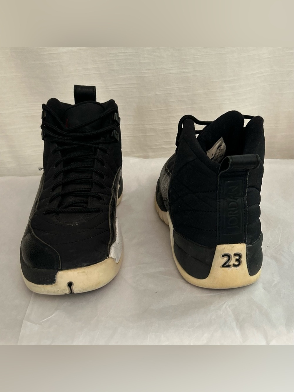 Jordan 23 Youth Black and Cream High-Top Basketball Sneakers